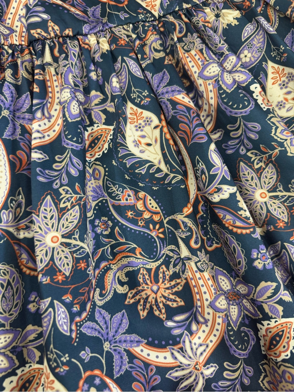 Current Air Los Angeles Paisley Midi Dress Medium Boho Puff Sleeve Tiered Dress - Picture 6 of 7